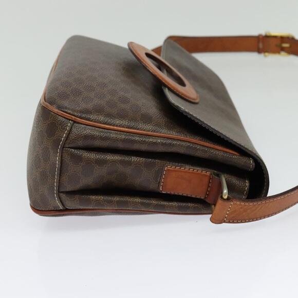 CELINE Macadam Canvas Shoulder Bag Pvc Leather Brown Gold - Picture 5 of 12
